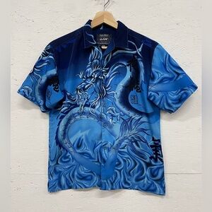 Vintage Urban Rags Blue Flame Dragon Shirt, Size M